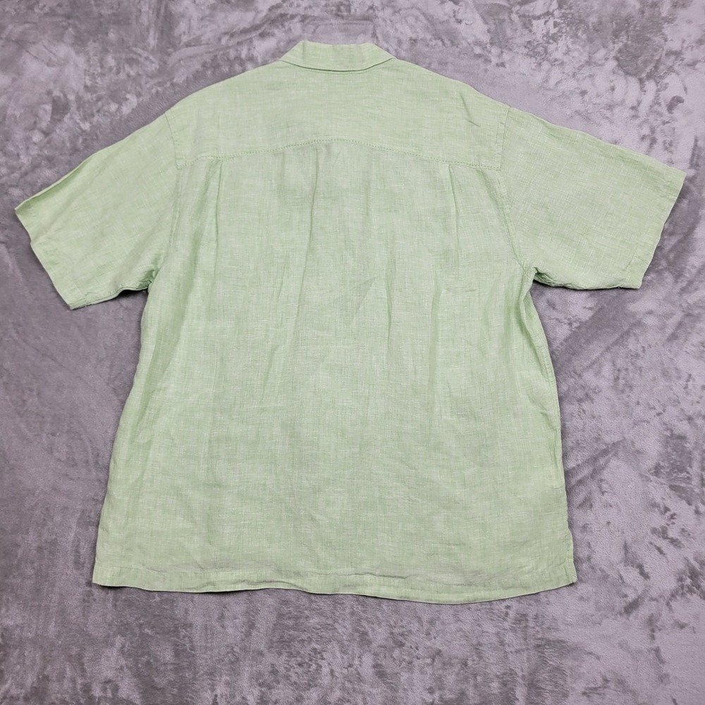 Tommy Bahama Men's XL 100% Linen Mint Green Button Up Shirt Short Sleeve - Picture 3 of 9